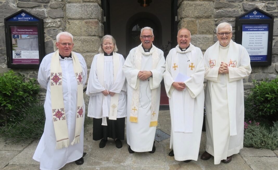 Fr Ivan Tonge, the Revd Terry Alcock, Canon Ian Gallagher, Canon Leonard Ruddock and Fr Kieron O’Mahony.